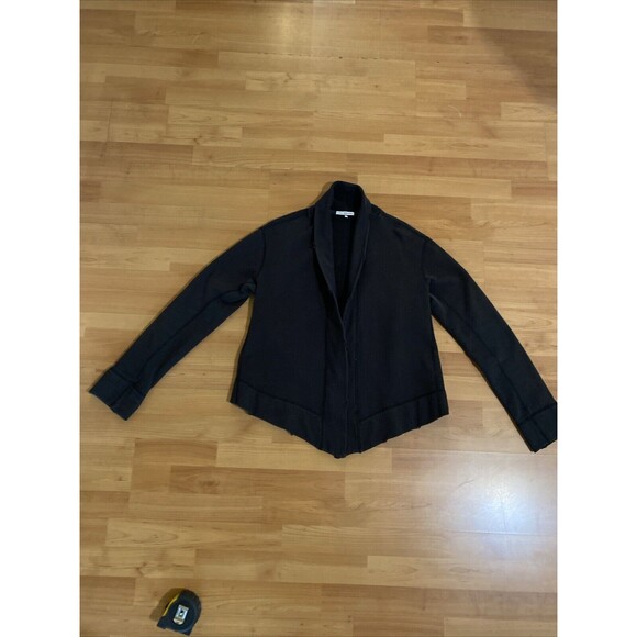 Standard James Perse Black Distressed Open Front Cardigan Sweatshirt -Size 2 - Picture 11 of 16